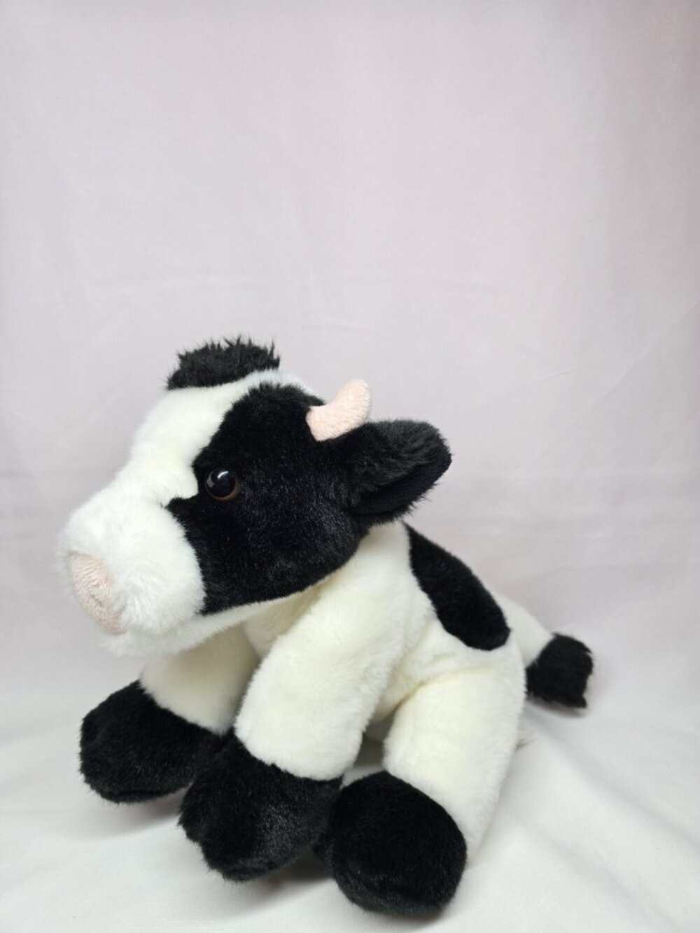Ganz H13922 Heritage Collection Black/White Cow Plush Stuffed Animal Toy, 11"